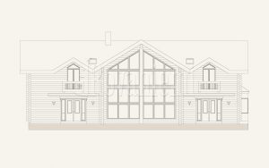 Amber House, project's facade – Rovaniemi Log House