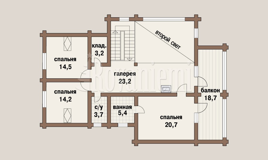 Anastasia project, floor plan, 2nd floor – Rovaniemi Log House