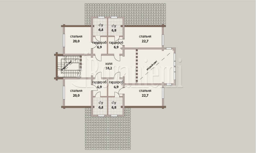 Helios, house's floor plan, 2nd floor – Rovaniemi Log House