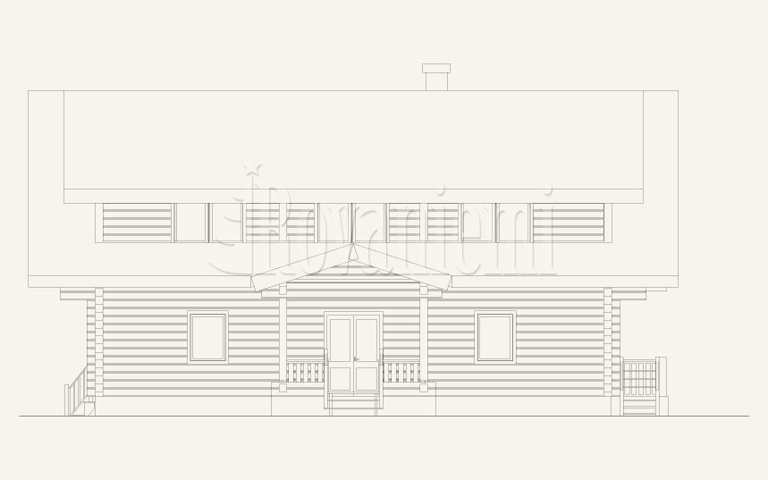 Swedish house, facade – Rovaniemi Log House