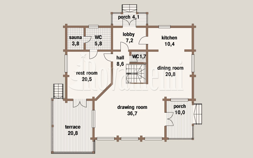 Swedish house, floor plan, 1st floor – Rovaniemi Log House