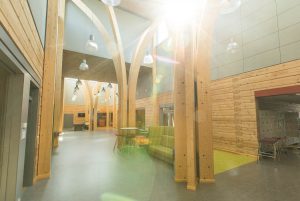 Pudasjärvi Log Campus has lots of natural light.