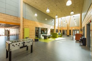 Pudasjärvi Log Campus – School lobby.