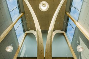 Pudasjärvi Log Campus – Supporting arches.