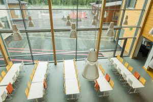Pudasjärvi Log Campus – View from upstairs.