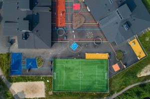 Pudasjärvi Log Campus – Yard and playground.