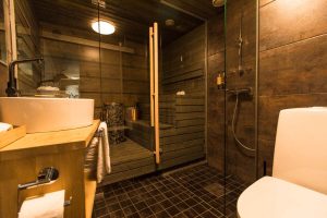 Arctic Glass House's sauna. Photo by Alexander Kuznetsov.